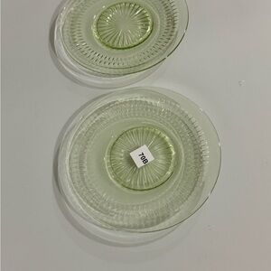 Vintage Green Glass Plates